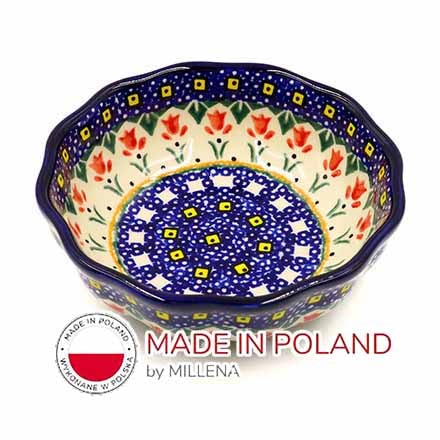 ポーリッシュポタリー ウェーブボウル D 12.5cm V 0.2L-B3R Millena ミレナ社