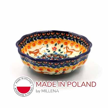 ポーリッシュポタリー ウェーブボウル D 12.5cm V 0.2L-B43 Millena ミレナ社