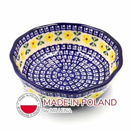 ポーリッシュポタリー ウェーブボウル D 15cm V 0.35L-07Y Millena ミレナ社