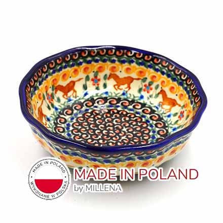 ポーリッシュポタリー ウェーブボウル D 15cm V 0.35L-B43 Millena ミレナ社