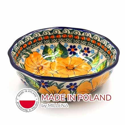 ポーリッシュポタリー ウェーブボウル D 15cm V 0.35L-U34Y Millena ミレナ社