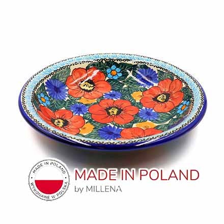 ポーリッシュポタリー スーププレート D 22.5cm-A21 Millena ミレナ社