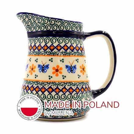 ポーリッシュポタリー ピッチャー V 0.69L-U62 Millena ミレナ社