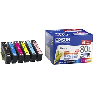 エプソン 純正インクカートリッジ 6色パック 増量タイプ IC6CL80L