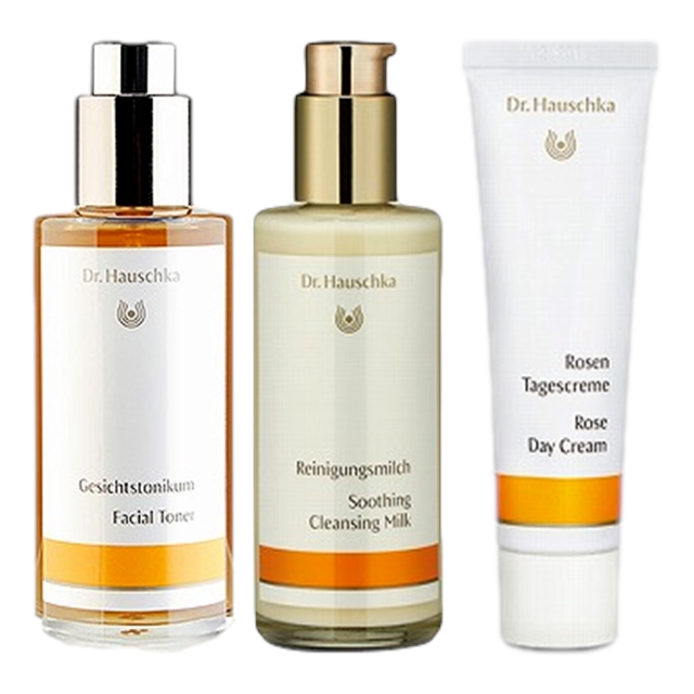 ドクター ハウシュカ フェイシャルトナー 100ml とクレンジングミルク 145ml とローズ デイクリーム 30ml のセット