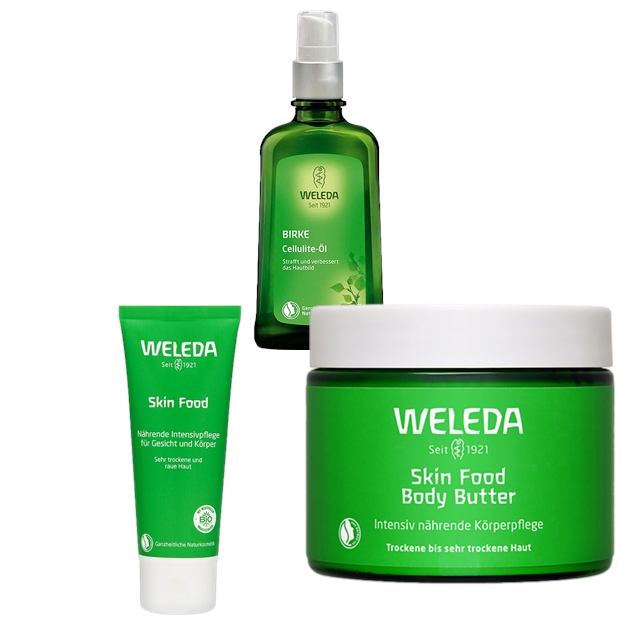 ヴェレダ スキンフード+ボディバター+ホワイトバーチ ボディシェイプオイル75m+150ml+100ml