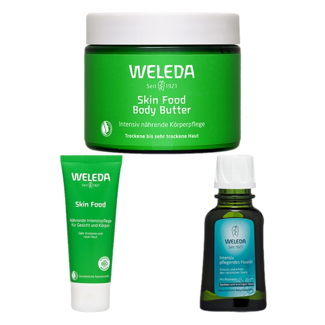 ヴェレダ WELEDA ヴェレダ スキンフード 75ml とオーガニック ヘアオイル 50ml とスキンフード ボディバター 150ml のセット