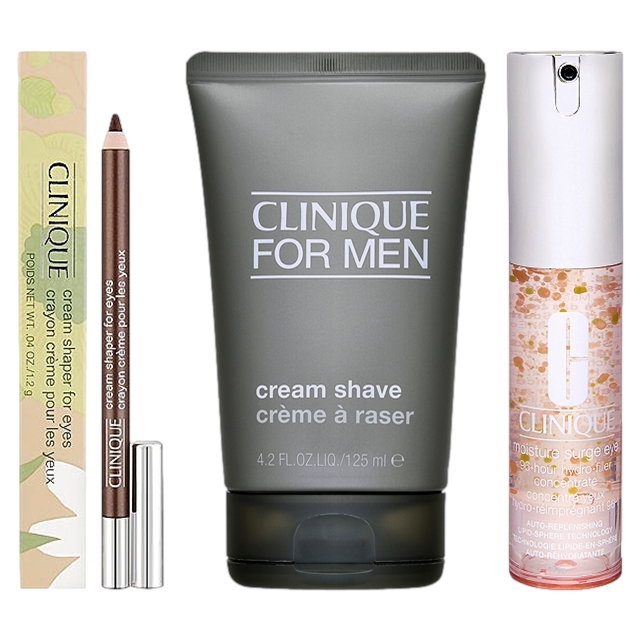 クリニーク クリーム シェイパー フォー アイチョコレートラスターとフォーメン クリーム シェーブ 125ml とモイスチャーサージ 96 アイコンセントレート 15ml のセット