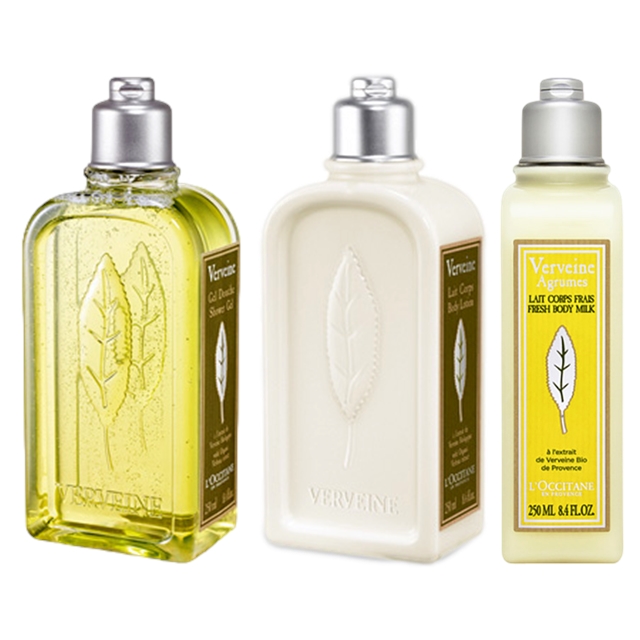 ロクシタン ヴァーベナ シャワージェル 250ml/8.4fl.oz とヴァーベナ ボディローション 250ml とシトラスヴァーベナ アイスボディミルク 250ml のセット