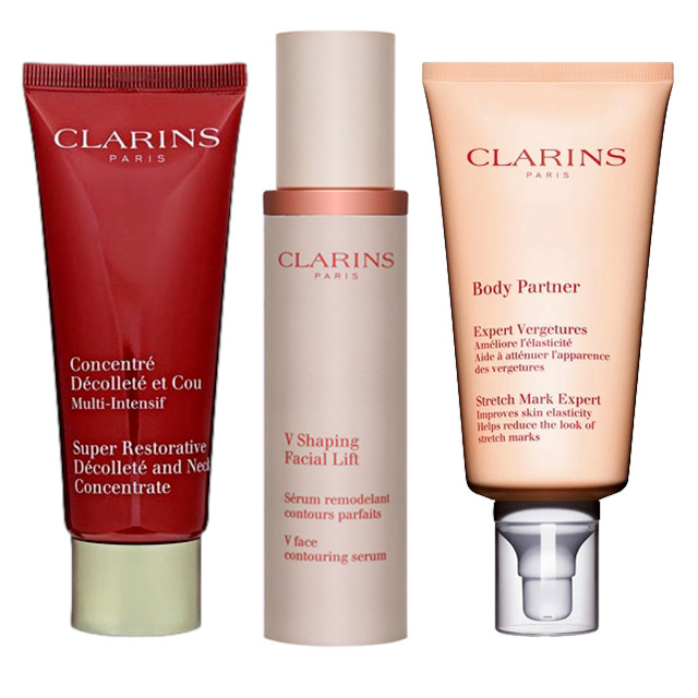 クラランス クラランス スープラ ネック デコルテ コンセントレイト 75ml とV コントア セラム 50ml とボディ パートナー 175ml のセット