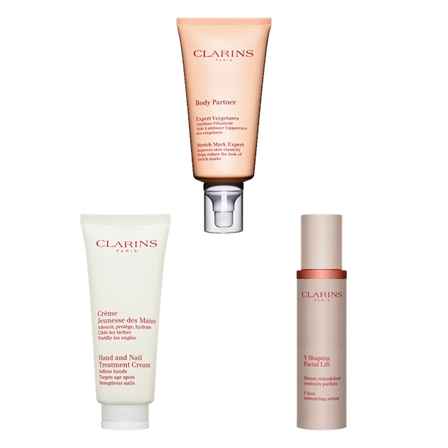 クラランス ハンド/ネイル トリートメントクリーム 100ml とV コントア セラム 50ml とボディ パートナー 175ml