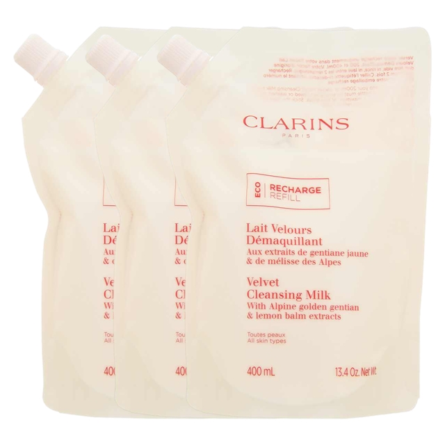 クラランス ベルベット クレンジング ミルク400ml/リフィル x 3