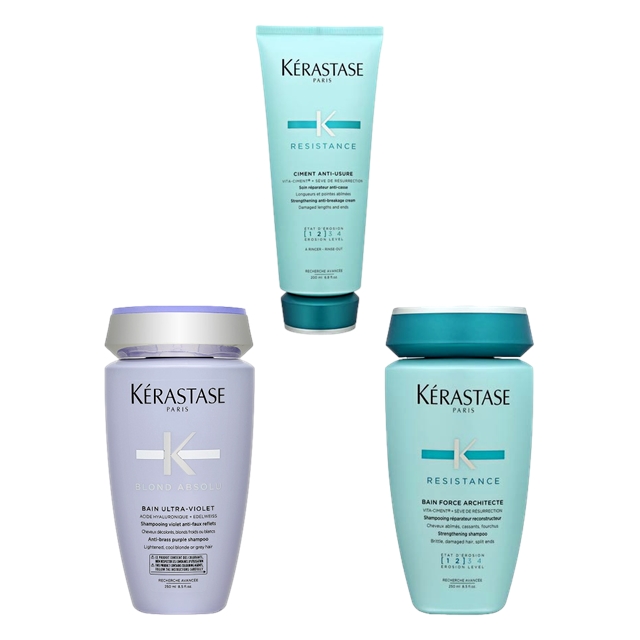 ケラスターゼ ケラスターゼ レジスタンス RE バン ド フォルス アーキテクト 250ml とレジスタンス RE ソワン ド フォルス 200ml とBL バン ブロンド アブソリュ 250ml のセット