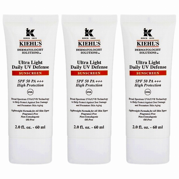 キールズ / キール DS UVディフェンス SPF50 PA++++60ml x 3もっとお得な3個セット
