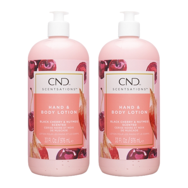 クリエイティブネイルデザイン（CND) センセーション ハンド＆ボディローション917ml x 2ブラックチェリー＆ナツメグ