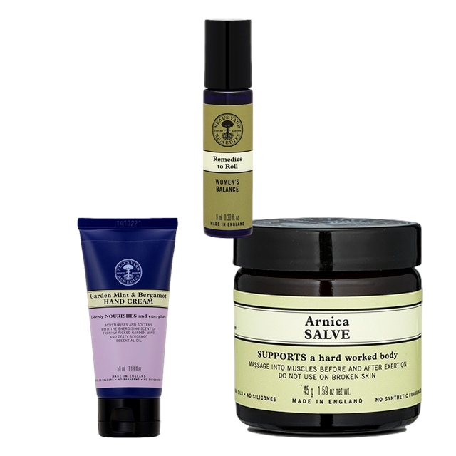 ニールズヤードレメディーズ ショルダー リリーフ サルブ 45g＋ アロマパルス ウーマンズバランス 9ml＋ ガーデンミント＆ベルガモットハンドクリーム 50ml のセット