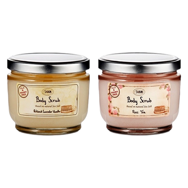 サボン ボディスクラブ 2種セット600gx2パチュリ ラベンダー バニラ+ローズティー