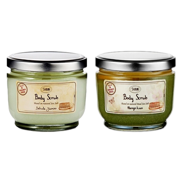 サボン ボディスクラブ 2種セット600gx2デリケートジャスミン+マンゴーキウイ