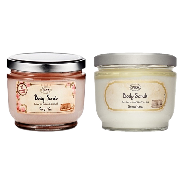 サボン ボディスクラブ 2種セット600gx2ローズティー+グリーンローズ