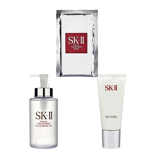 エスケーツー（SK-II／SK2） ピテラベーシックケア 洗顔&マスク 3点セット/FTクレンジングオイル 250ml ＋ FTジェントルクレンザー 120g ＋ FTマスク 1枚