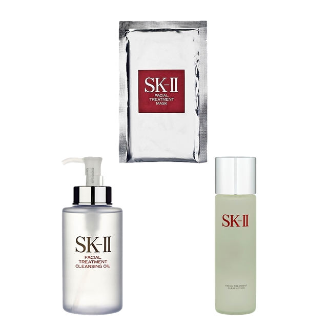 エスケーツー（SK-II／SK2） ピテラベーシックケア クリアスキン 3点セット/FTクレンジングオイル 250ml ＋ FTマスク 1枚 ＋ FT クリア ローション 230ml
