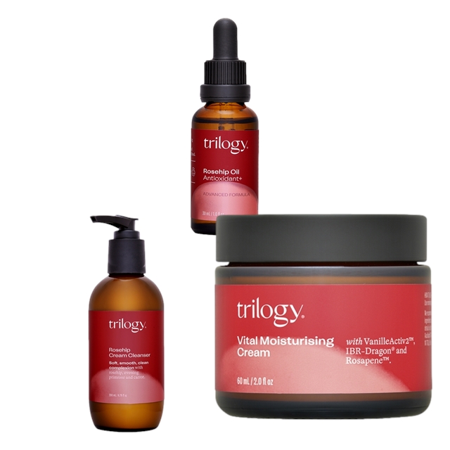 トリロジー ベーシックケア 3点セット/クレンジング クリーム 200ml ＋ ロザピン プラス 30ml ＋ バイタル モイスチュアライジング クリーム 60g