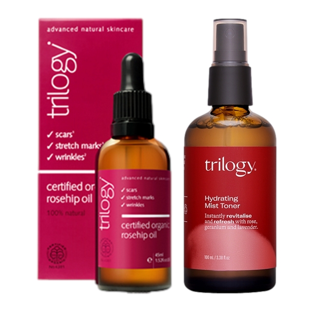 トリロジー ベーシックケア 2点セット/ローズヒップ オイル 45ml BIGサイズ ＋ ハイドレイティング ミストトーナー 100ml