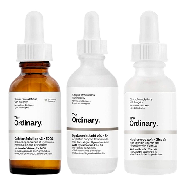 ジ・オーディナリー カフェインソリューション5％+EGCG 30ml +ヒアルロン酸2%+ビタミンB5 60ml +ナイアシンアミド 10% + 亜鉛 1% 30ml のセット