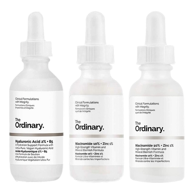 ジ・オーディナリー ヒアルロン酸2%+ビタミンB5 60ml とナイアシンアミド 10% + 亜鉛 1% 60ml とナイアシンアミド 10% + 亜鉛 1% 30ml のセット