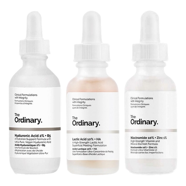 ジ・オーディナリー ヒアルロン酸 2% ＋ ビタミンB5 60ml と 乳酸 10% ＋ ヒアルロン酸 30ml と ナイアシンアミド 10% ＋ 亜鉛 1% 60ml のセット
