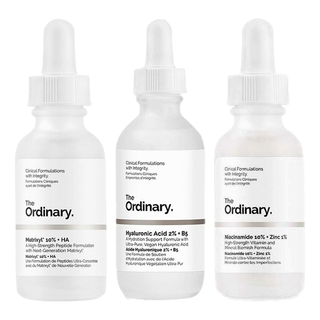 ジ・オーディナリー マトリキシル10%+ヒアルロン酸 30ml とヒアルロン酸2%+ビタミンB5 60ml とナイアシンアミド 10% + 亜鉛 1% 60ml のセット