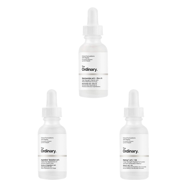 ジ・オーディナリー アルジェルリンソリューション10％ 30ml とマトリキシル10%+ヒアルロン酸 30ml とナイアシンアミド 10% + 亜鉛 1% 30ml のセット