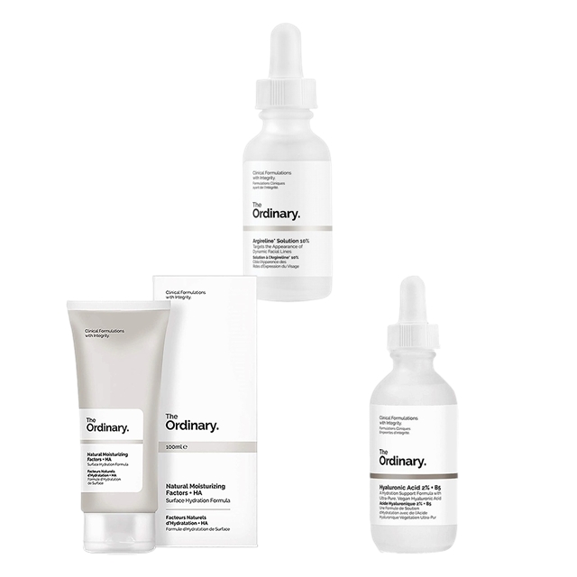 ジ・オーディナリー アルジェルリンソリューション10％ 30ml とヒアルロン酸2%+ビタミンB5 60ml とナチュラル モイスチャライジング ファクター + ヒアルロン酸 100ml のセット