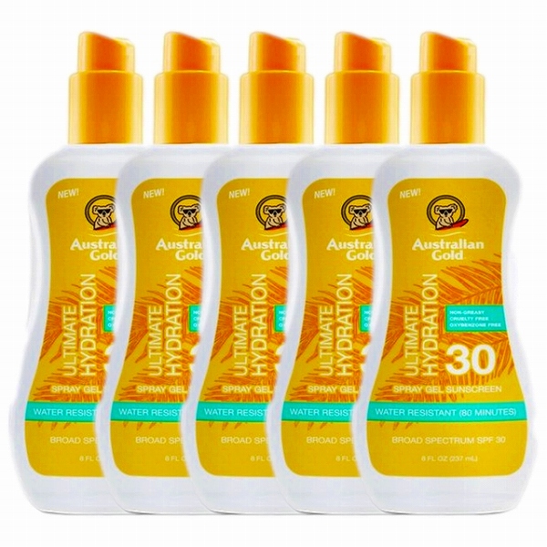 オーストラリアン ゴールド スプレー ジェル サン スクリーン SPF30 （アルティメイト ハイドレーション）237ml×5お得！5個セット