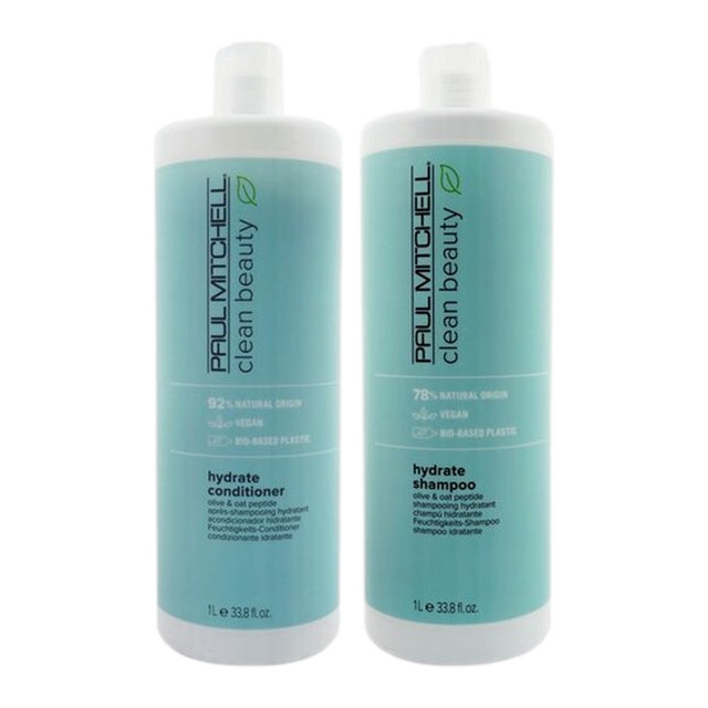 ポールミッチェル クリーン ビューティー ハイドレイト シャンプー と クリーン ビューティー ハイドレイト コンディショナー のセット1000ml(サロンサイズ）x2