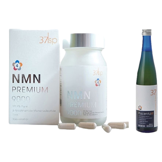 37℃ NMNプレミア9000 +プラセンタドリンクW90粒+500ml