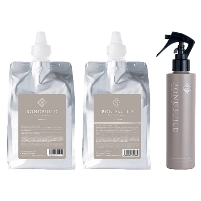 オレンジコスメ ボンドビルド プレックスシャンプー＋トリートメント ＋ミスト のセット1000mlx2+200mlリフィルx2