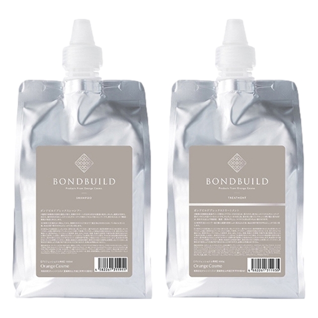 オレンジコスメ ボンドビルド プレックスシャンプー +トリートメントセット1000ml x2（リフィル）