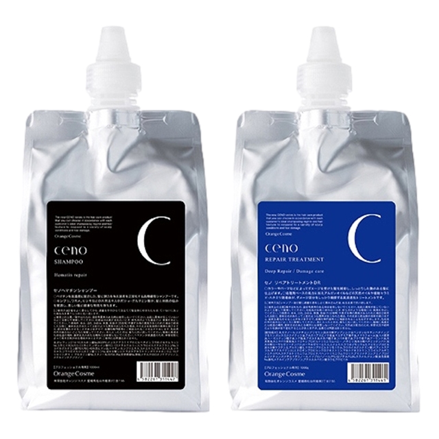 オレンジコスメ セノ セット /ヘマチンシャンプーHR +リペアトリートメント1000ml/1000g