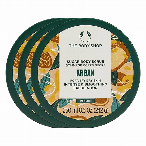 ザ・ボディショップ ボディスクラブ ワイルドアルガン250ml x 3お得な3個セット