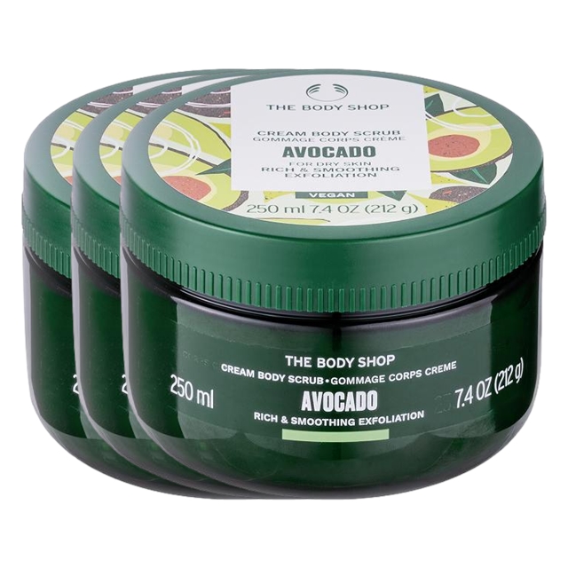 ザ・ボディショップ ボディスクラブ アボカド250ml x 3お得な3個セット