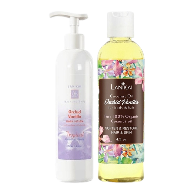 ラニカイ バス＆ボディ ボディローション＋ボディ＆ヘアオイルセット250ml+130mlオーキッドバニラ+オーキッドバニラ