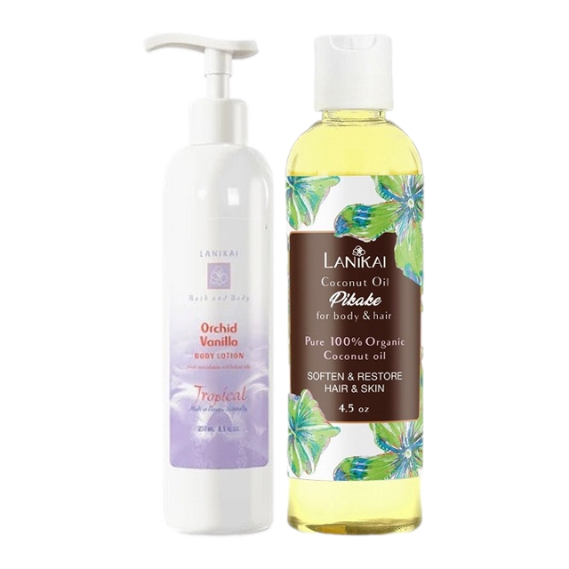 ラニカイ バス＆ボディ ボディローション＋ボディ＆ヘアオイルセット250ml +130mlオーキッドバニラ＋ピカケ