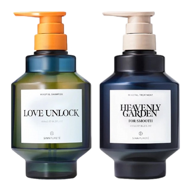 シン ピュルテ マインドフルシャンプー ＋ トリートメント スムース セット480mlx2LOVE UNLOCK+HEAVENLY GARDEN