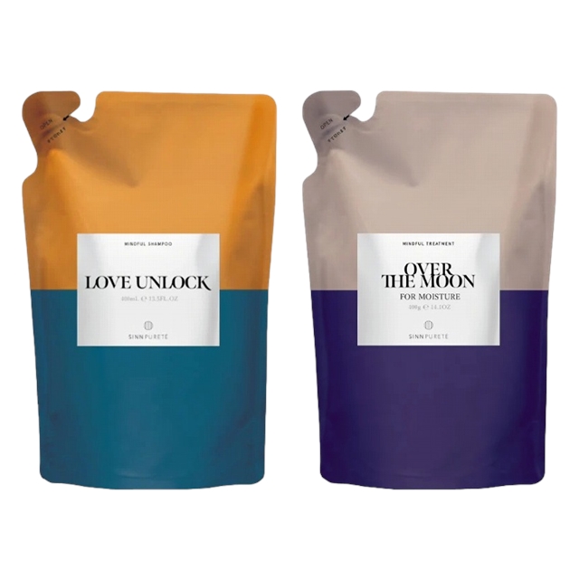 シン ピュルテ マインドフルシャンプー ＋ トリートメント モイスチャー セットレフィル400mlx2LOVE UNLOCK+OVER THE MOON