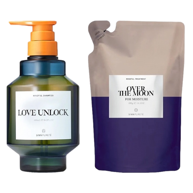 シン ピュルテ マインドフルシャンプー ＋ トリートメント モイスチャー セット480ml+400mlLOVE UNLOCK +OVER THE MOON レフィル
