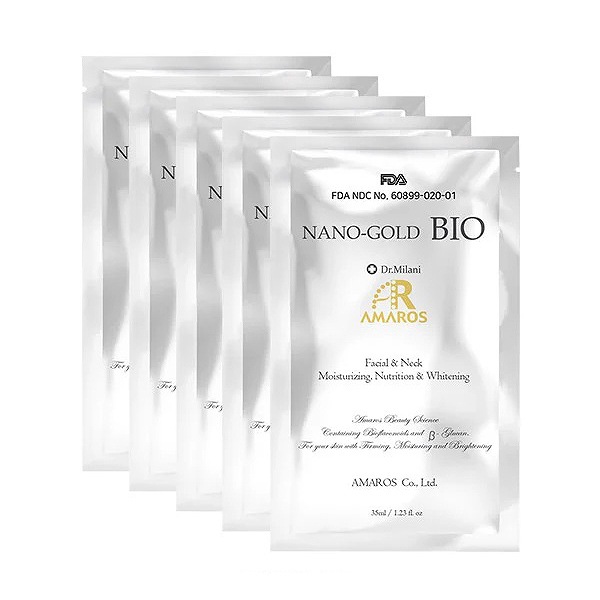 アマロス ナノゴールド バイオシートマスク（フェイス＆ネック）5枚