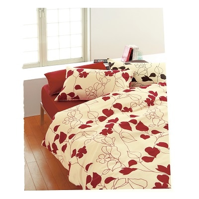 西川 掛けふとんカバーmee 両サイドファスナー シングル 150×210cm レッド