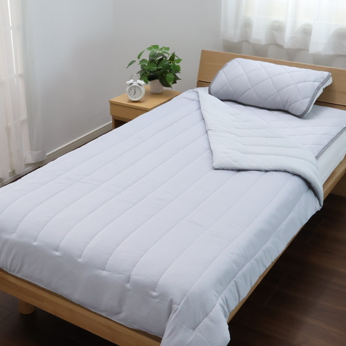nishikawa【西川】涼感寝具3点セット　便利なリバーシブル仕様　グレー　シングル