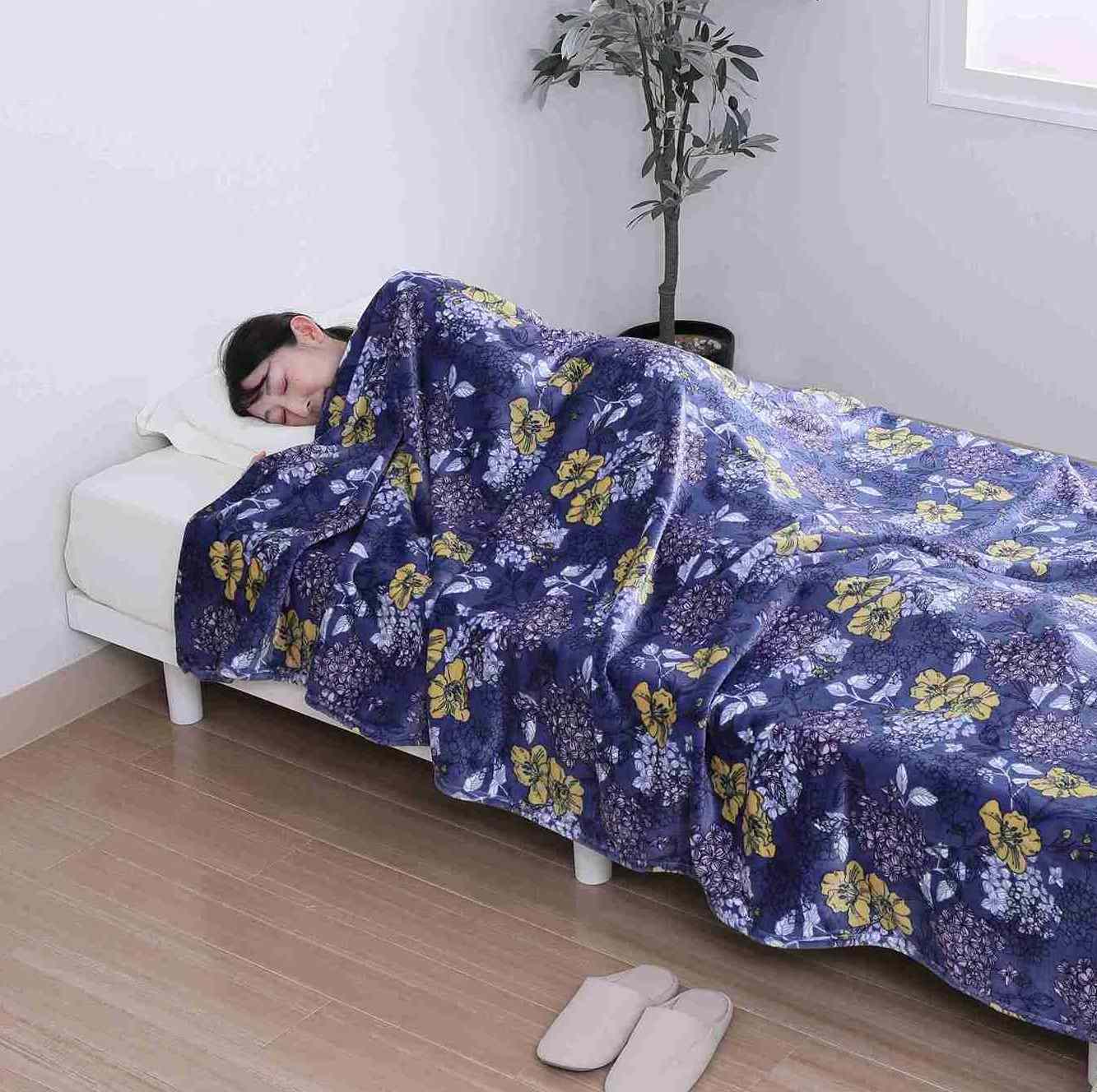 nishikawa 累計8万枚突破　ロングサイズケット シングル 150×250cm ネイビー